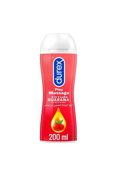 Durex Play Massage 2 in 1 Lubricant, Stimulating, Guarana - 200ml (Packaging May Vary)