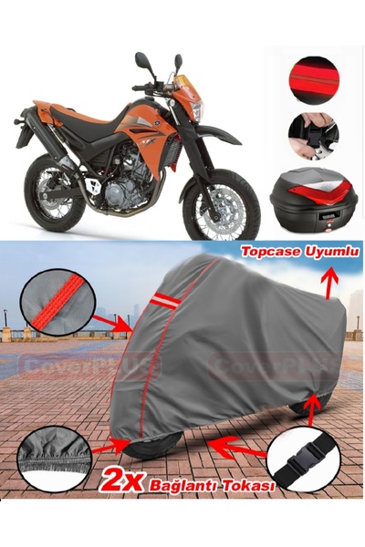 CoverPlus ياماها XT 660 X حقيبة خلفية متوافقة مع قماش القنب للدراجات النارية ...