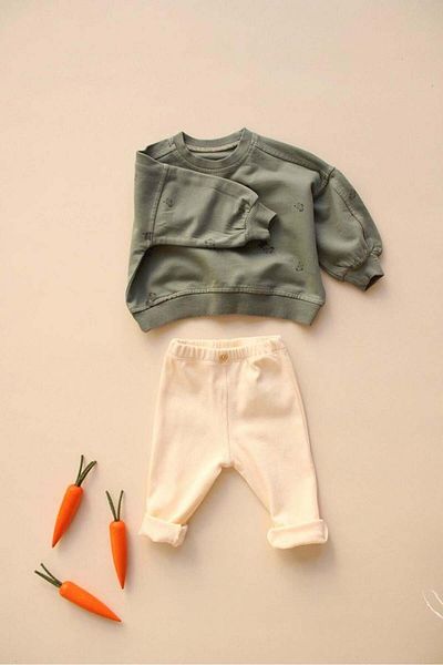OhlalaKoala Khaki Penguin Baby Bottom Top Set
