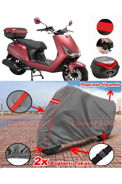 CoverPlus Falcon Breeze 125 حقيبة خلفية متوافقة مع قماش القماش المشمع للدراجا...