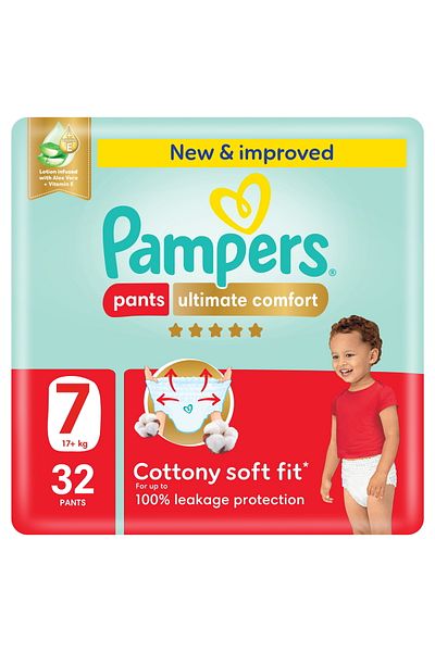 Pampers Ultimate Comfort Pants Diapers, Size 7, 17+kg, Super Saving Pack