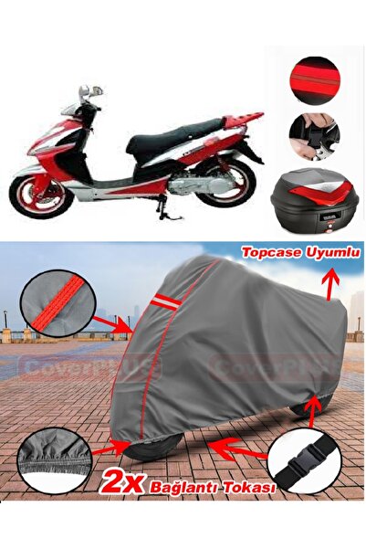 CoverPlus Mondial 175 Masti X Rearbag متوافق مع قماش القماش المشمع للدراجات ا...