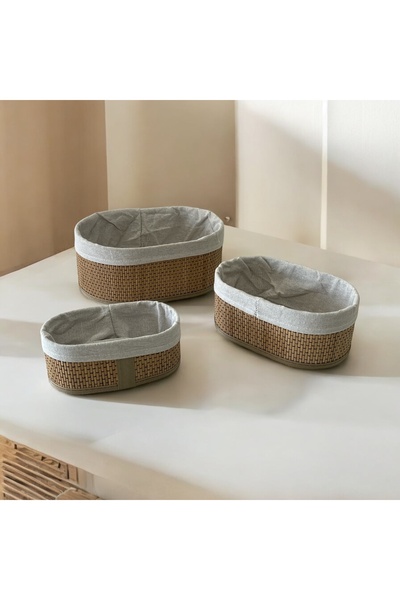SepetçiBaba 3-Piece Bamboo Multi-Purpose Basket - 331