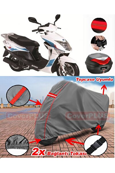 CoverPlus Bisan Nysa 150 Back Bag Compatible Engine Tarpaulin Motorcycle Tarp...