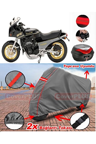 CoverPlus غطاء خلفي متوافق مع Kawasaki GPZ 900 R، مشمع للدراجة النارية، أحمر ...