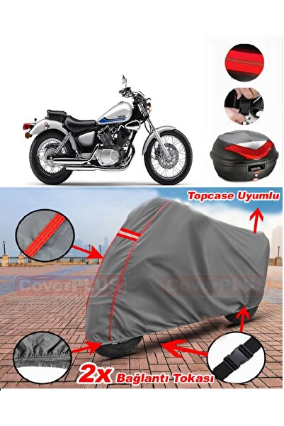 CoverPlus ياماها Virago XV 250 حقيبة خلفية متوافقة مع قماش القنب للدراجات الن...