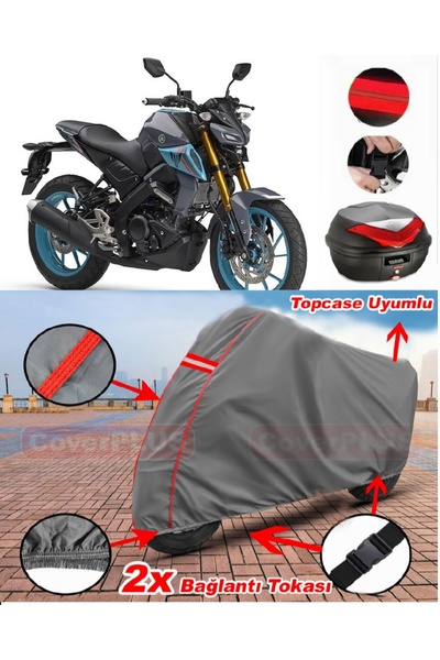 CoverPlus ياماها MT-125 حقيبة خلفية متوافقة مع قماش القنب للدراجات النارية با...