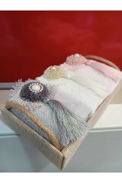 Çapa Home Gift Daily Use Wicked Basket Detail 3 Pack Cotton Premium Quality Towel 30 X 50