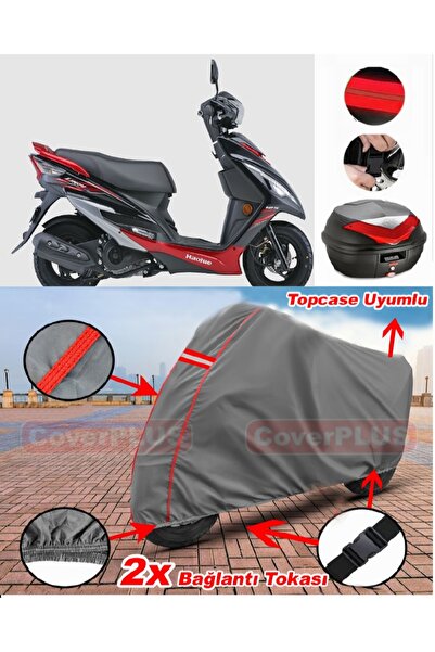 CoverPlus ل Haojue HJ 125T-10 حقيبة خلفية متوافقة مع المحرك القماش المشمع درا...