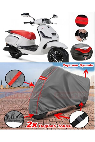 CoverPlus Rks Dark Blue 125 Rear Bag Compatible Motor Tarpaulin Motorcycle Ta...