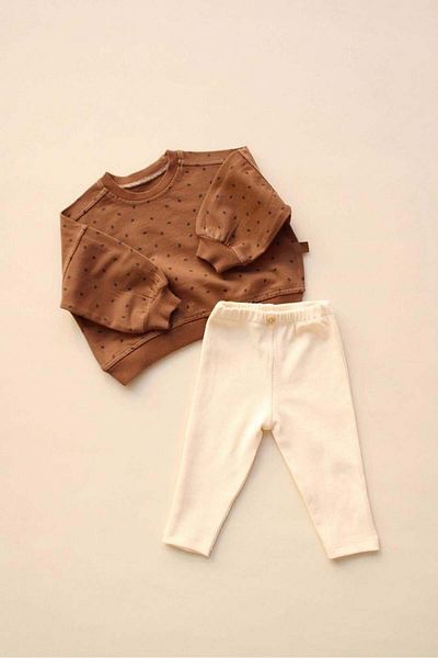 OhlalaKoala Brown Polka Dot Baby Bottom Top Set