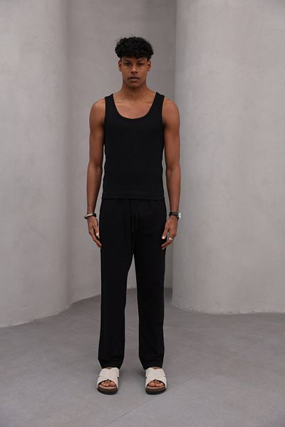 The Champ Clothing Ανδρικό παντελόνι Relaxed Cut Straight Leg 100% Cotton Lace Up