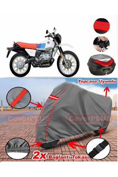 CoverPlus Bmw R 80 GS حقيبة خلفية متوافقة مع قماش القنب للدراجات النارية بالل...