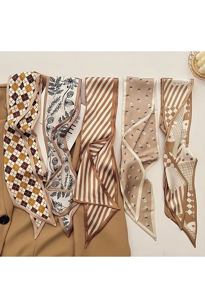 MAHLA Design Scarf, Thin Shawl, Neck Wrap, Bag Accessory, Hair Accessory