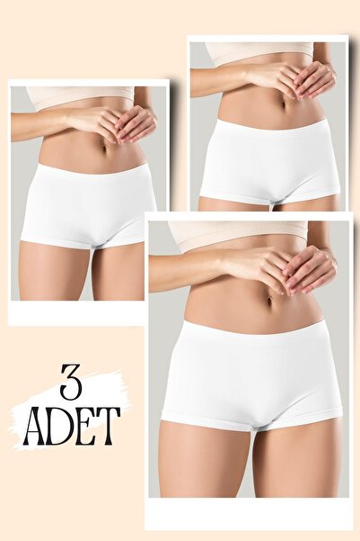Jacarsman Γυναικεία εσώρουχα 3 τεμαχίων χωρίς ραφή λευκά μπόξερ εσώρουχα 3 τεμαχίων