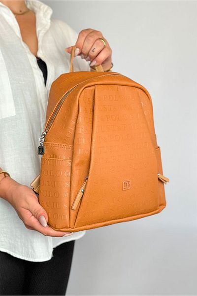 Just Polo Adjustable Strap 9 Compartment Medium Size Sports Model Women's Backpack Brown Pbu4040
