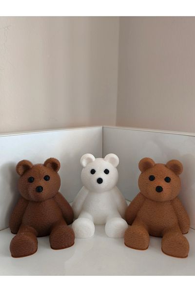 Alwin3d Set of 3 Cute Teddy Bears 6cm