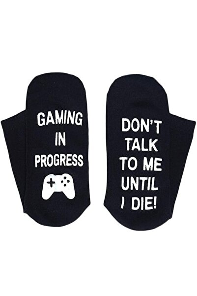 OEM Șosete amuzante gameri Don't talk to me until I die, mărime 40-44, cadou pentru gameri