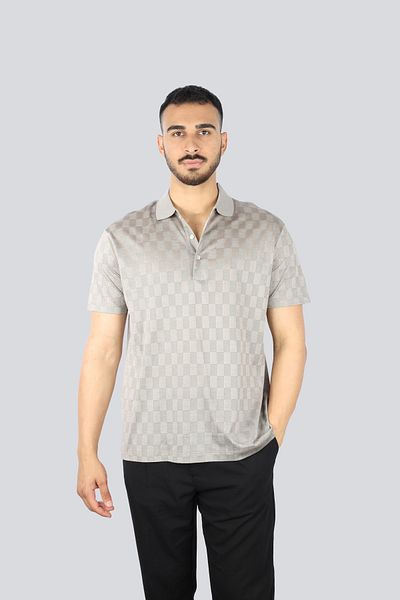 PAUL&SHARK Men's Regular Fit 100% Organic Cotton Patterned Short Sleeve Beige Polo Neck T-Shirt 25411278 -266