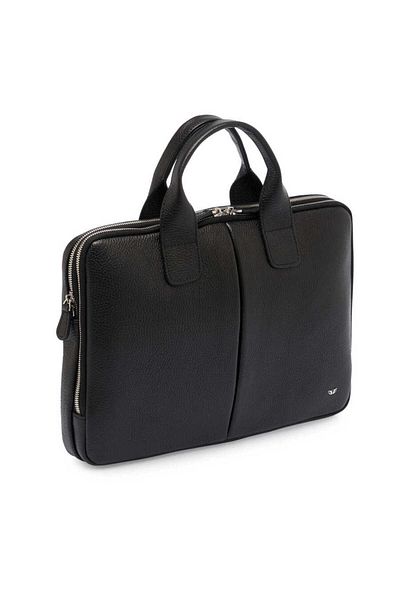 Tergan Black Genuine Leather Men's Briefcase - S1Ev 00021512 -A41