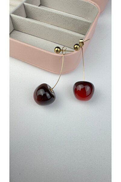 lilith accesuary Gold Color Red Cherry Earrings, Women's Earrings, Gift Wrapped