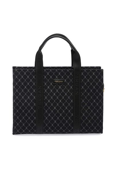 Tergan Black Textile Women's Handbag - S25Y1Twc0709-R0P