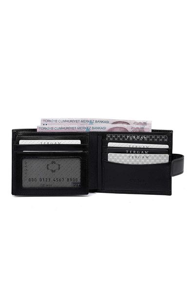 Tergan Black Genuine Leather Men's Wallet - S1Ce 00001567 -B06