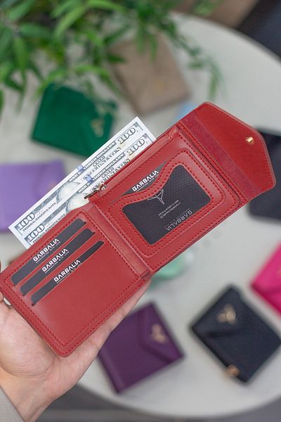 Garbalia Peru Vegan Leather Zippered Coin Compartment Claret Red Women's Wallet with Plenty of Card Holders