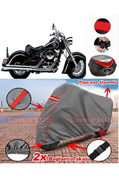 CoverPlus غطاء خلفي لدراجة Kawasaki VN 800 Drifter متوافق مع غطاء محرك من الق...