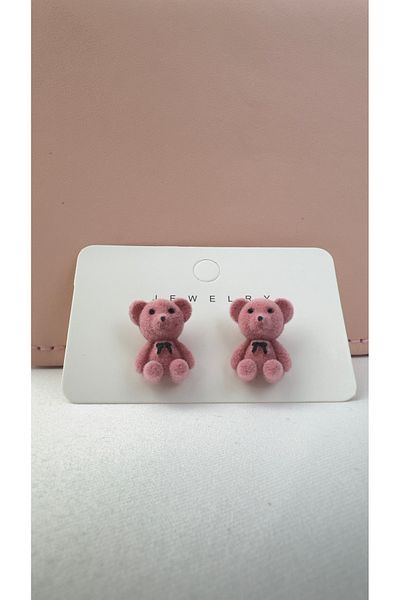 lilith accesuary Special Design, Plush Teddy Bear Earrings, Bear Earrings, Couple Earrings, Pink Earrings, Gift Wrapped