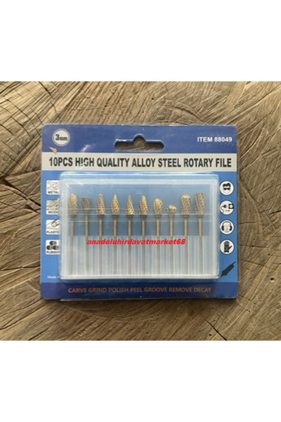 crv TİTANYUM ÇELİK AHŞAP METAL OYMA SETİ FREZE SETİ GRAVÜR UCU 10PCS 3MM