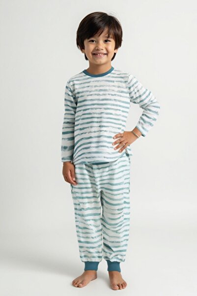 Zeyland Unisex Çocuk Desenli Pijama Takımı - Mavi