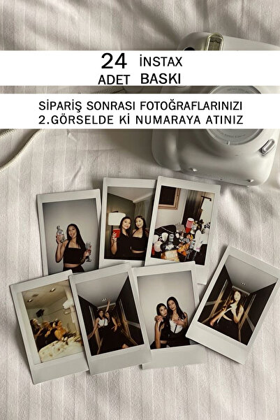 bymat 24 ADET İNSTAX BASKI - FOTO BASKI - FOTOĞRAF BASKI - 7X8cm