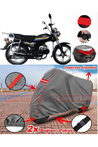 CoverPlus Kral Motor Kr-100-2 Rear Bag Compatible Motor Tarpaulin Motorcycle ...