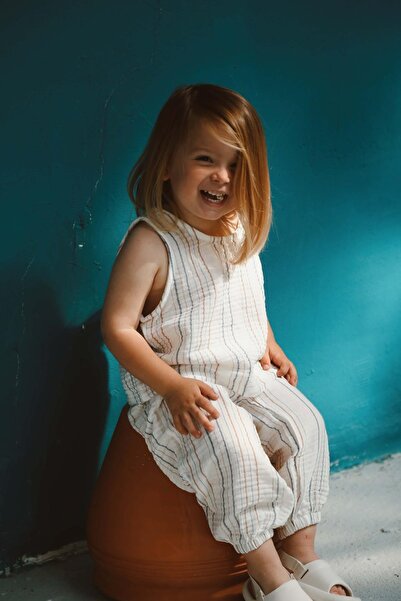 OhlalaKoala Kahverengi-İndigo Çizgili Atlet ve Pantolon Takım