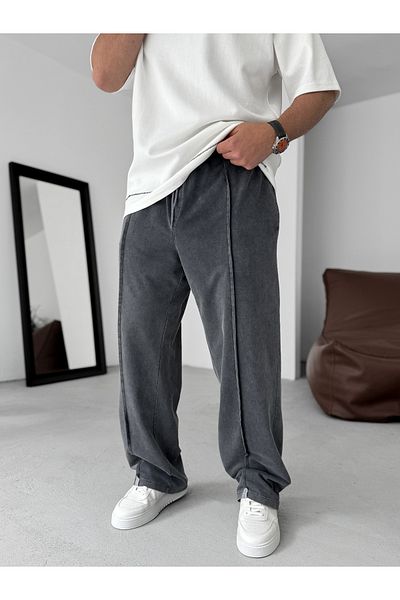 BYBASICMAN Black Stitched Washed Baggy Tracksuit Pm-073