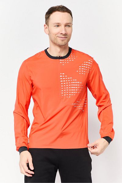 hoka Men Sportswear Fit Long Sleeve Outdoor Wind Shell Jacket, Orange