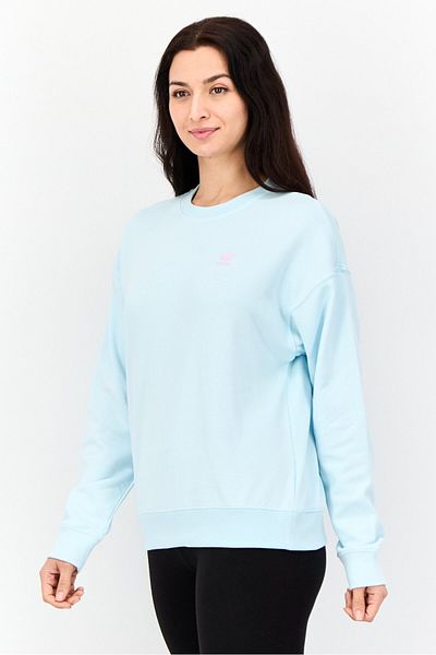 adidas Women Sportswear Fit Long Sleeves Outdoor Sweatshirt, Sky Blue