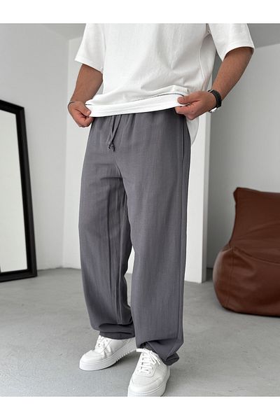 BYBASICMAN Smoked Cotton Linen Baggy Linen Pants Jj-231