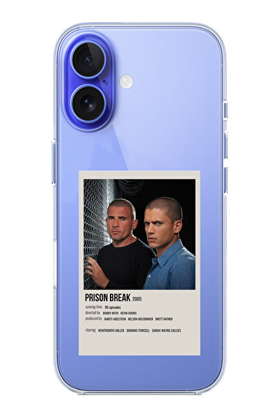 TechTree iPhone 16 Uyumlu Prison Break Tasarımlı Şeffaf Silikon Kılıf