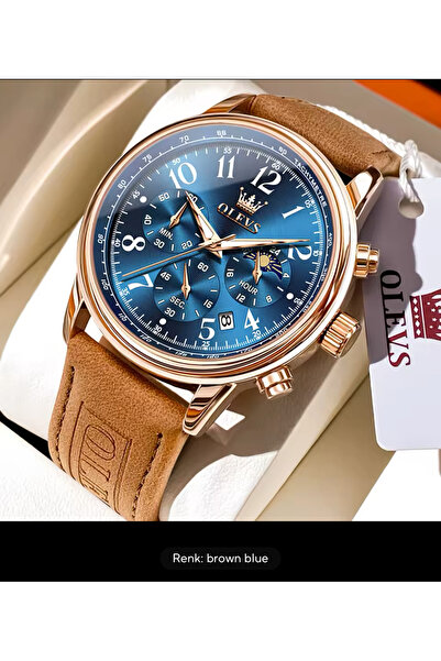 OLEVS ZAMANIN YENİ SİMGESİ ERKEK KUWARS ÜST KALİTE ÇELİK KOL SAATİ