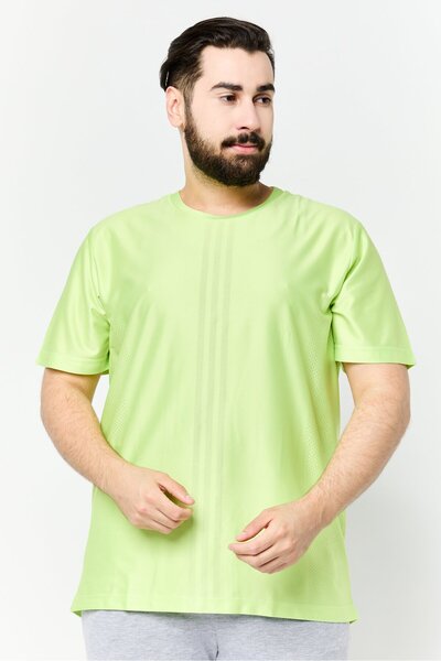 adidas تي شيرت رياضي رجالي بأكمام قصيرة للتدريب، لون ليموني