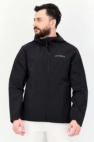 adidas Men Sportswear Fit Long Sleeve Outdoor Warm Softshell Jacket, Black