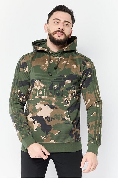 adidas Men Sportswear Fit Camouflage Outdoor Hoodie, Multicolor
