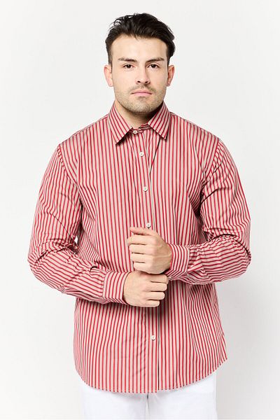 Esprit Men Regular Fit Stripe Long Sleeve Casual Shirt, Multicolor
