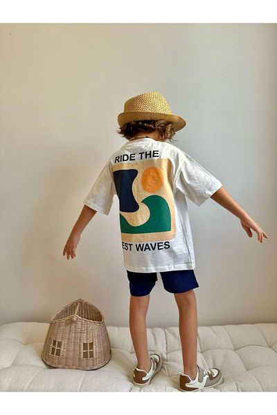 YİGİT BUTİK Yigit Butik Printed Boy's Suit with Muslin Shorts