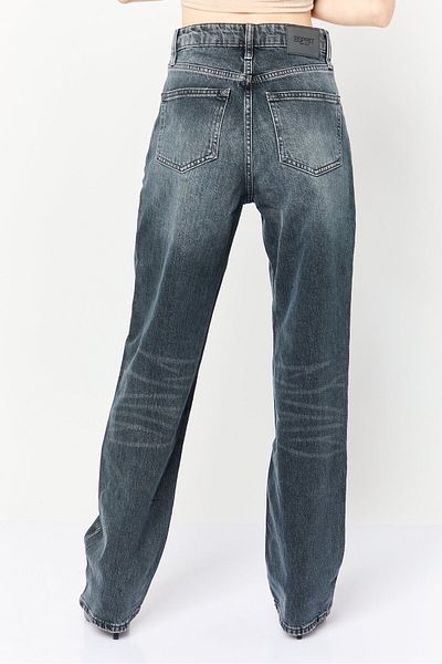 Esprit Women Straight Fit Washed Stretchable Jeans, Washed Black