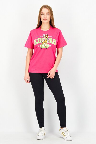 adidas Originals x Disney Women Sportswear Fit Short Sleeve Running T-Shirts, Pink
