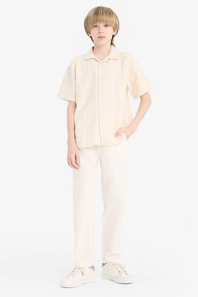 DeFacto New Season Boy's Carrot Fit Standard Leg Linen Look Trousers