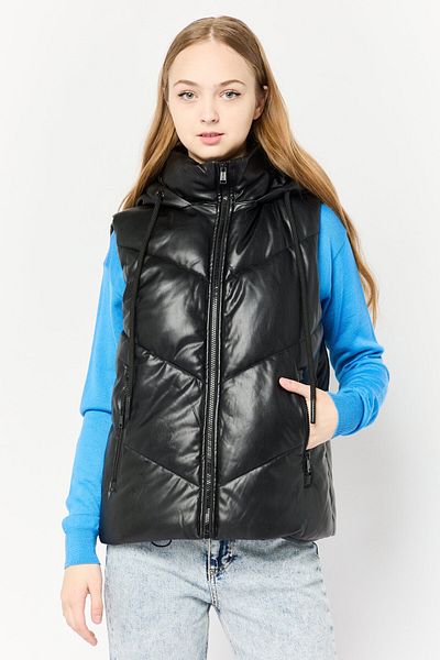 Guess Women Quilted Vest Jacket, Black